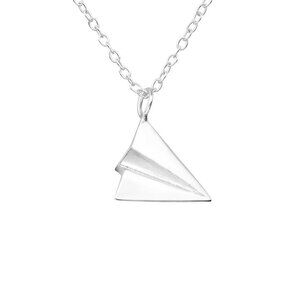 Sterling Silver Paper Airplane Necklace